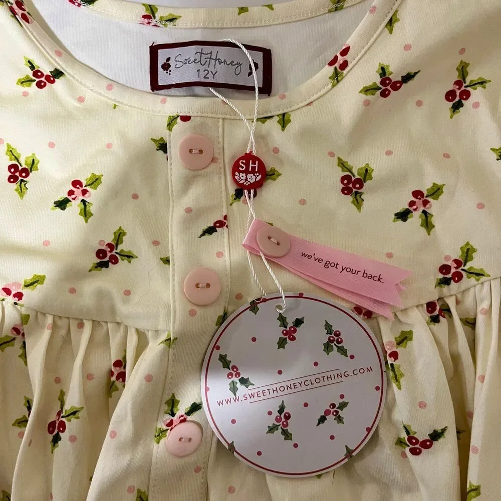 SweetHoney Christmas Holly Matching Set Girl’s 12 NWTs